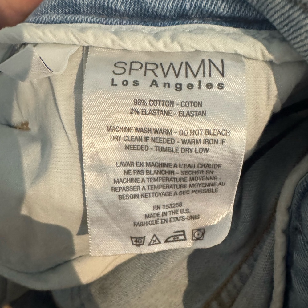 SPRWMN Francoise Light Wash Micro Flare Slim Fit High Rise Jeans Women's 26 - Picture 13 of 16